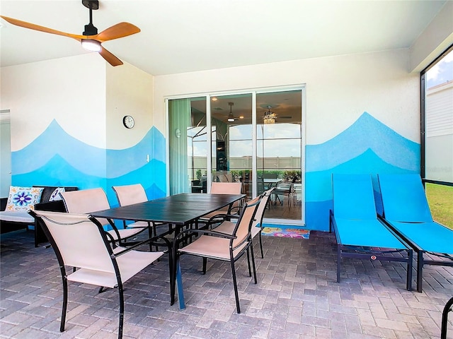 view of patio / terrace with ceiling fan