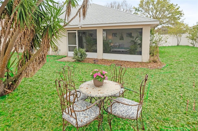 exterior space with a sunroom