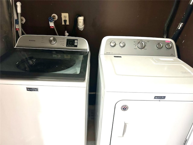 laundry room with washer and dryer