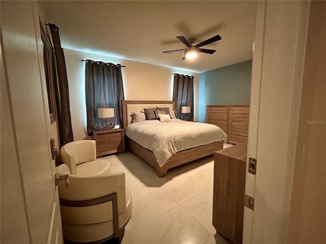 bedroom featuring a ceiling fan