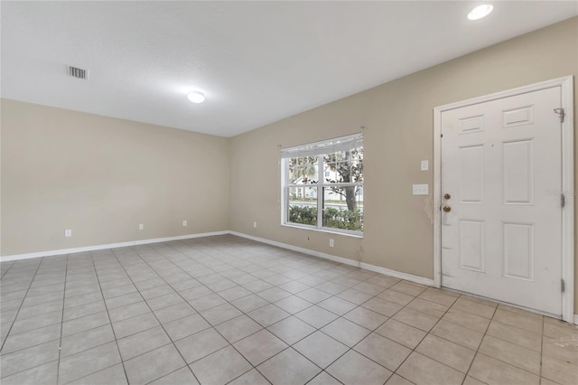 entryway with visible vents and baseboards