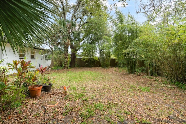 view of yard featuring fence