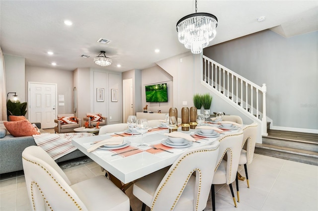 3373 Lilac Way, Davenport, FL 33897 - tiled dining space with a chandelier