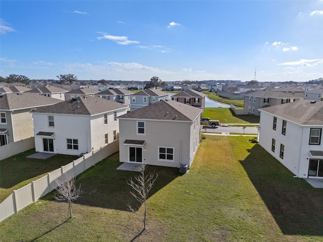 aerial view with a residential view