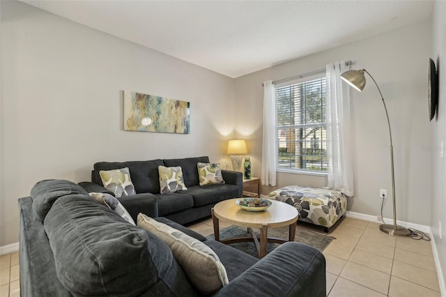 view of tiled living room