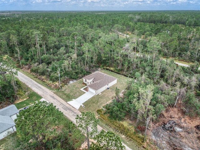 aerial view with a forest view