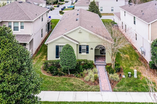 bird's eye view with a residential view