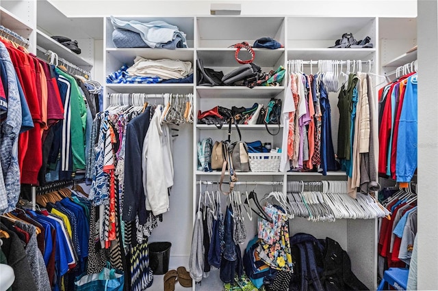 view of walk in closet