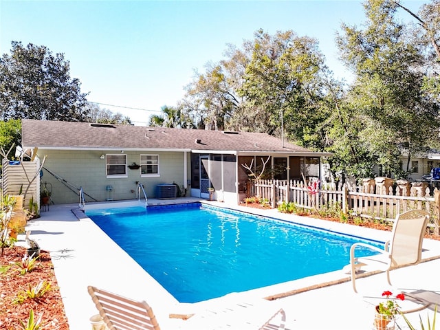 view of pool with central AC