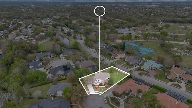 birds eye view of property featuring a residential view