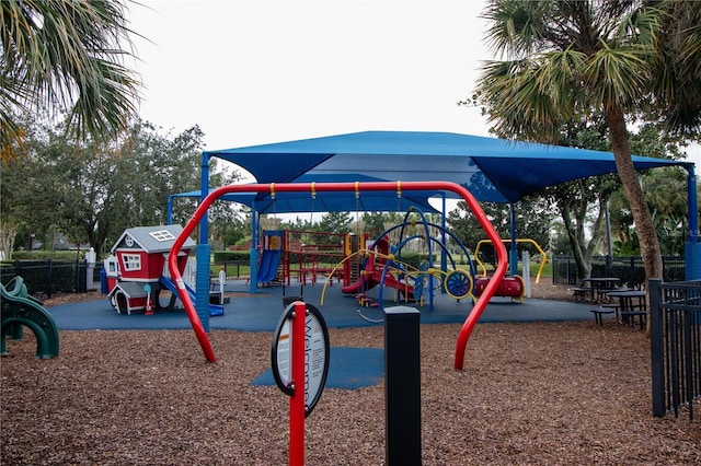 community play area with fence