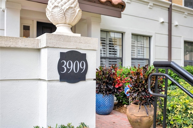 exterior space with stucco siding