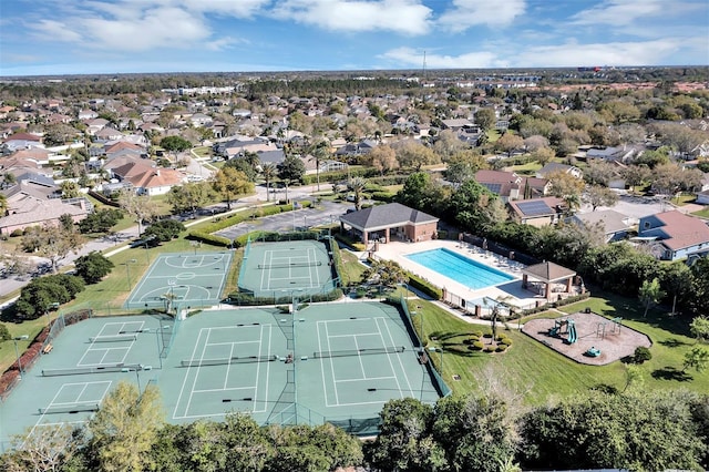 bird's eye view with a residential view