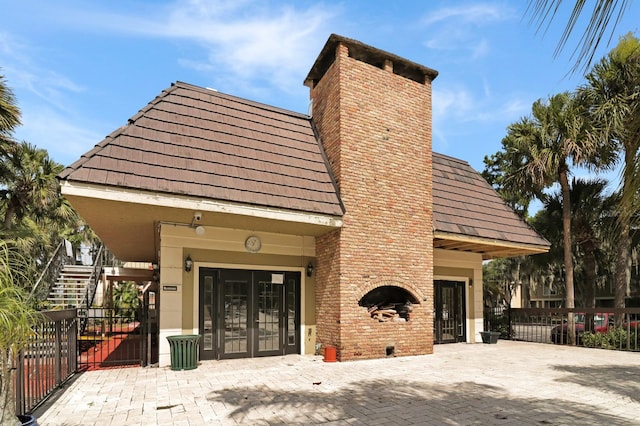 view of front of home with french doors