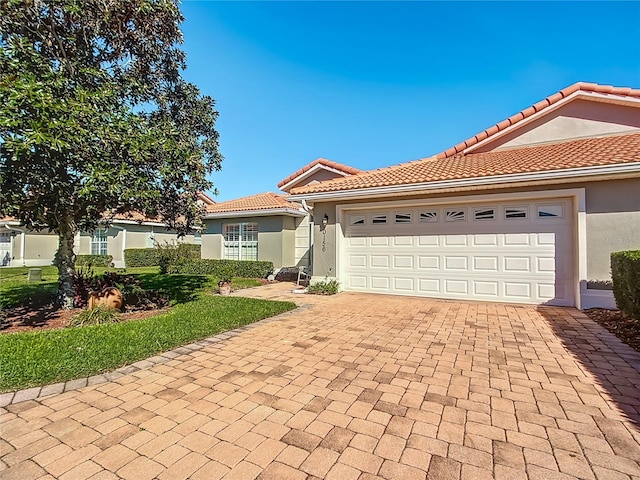 view of front of house with a garage