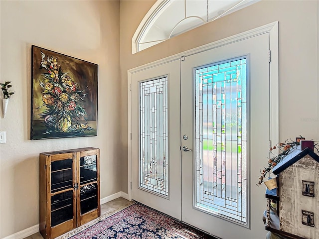 foyer with french doors