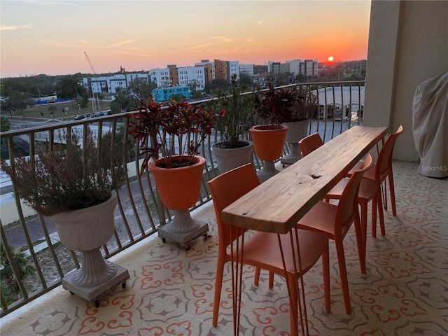 balcony with a city view