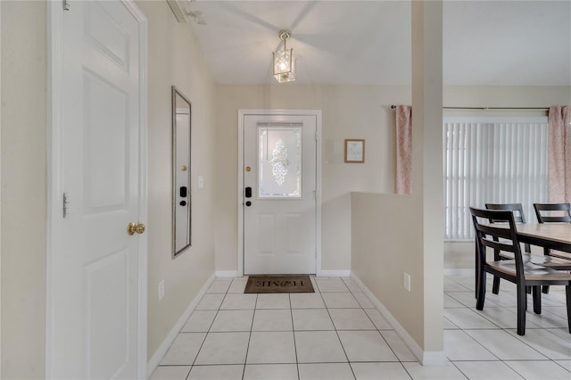 view of tiled foyer entrance