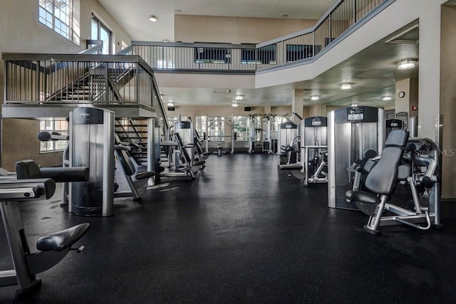 5017 City St Unit 1932, Orlando, FL 32839 - gym with plenty of natural light and a high ceiling