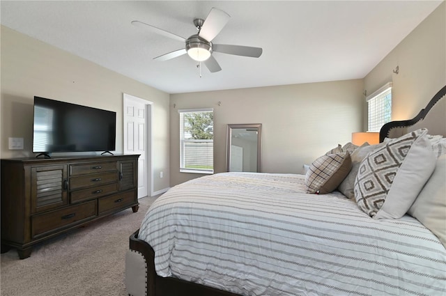 1546 Park Leah Cir, Apopka, FL 32712 - bedroom with light carpet, ceiling fan, and baseboards