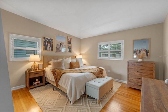 bedroom featuring light hardwood / wood-style floors