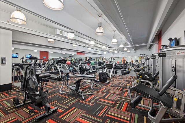 101 S Eola Dr Unit 1001, Orlando, FL 32801 - gym with carpet flooring and visible vents