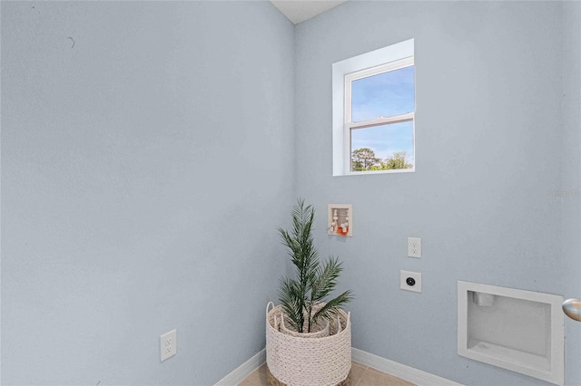 washroom featuring hookup for an electric dryer and washer hookup