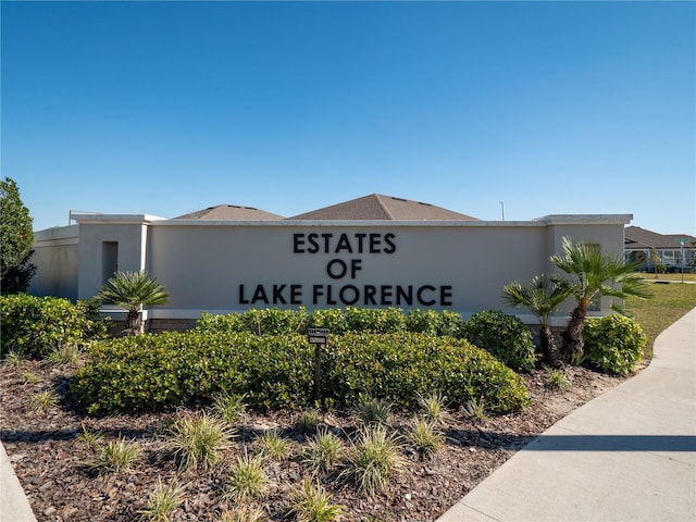 view of community sign