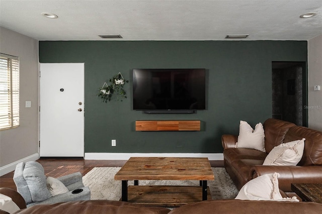 living room featuring hardwood / wood-style flooring