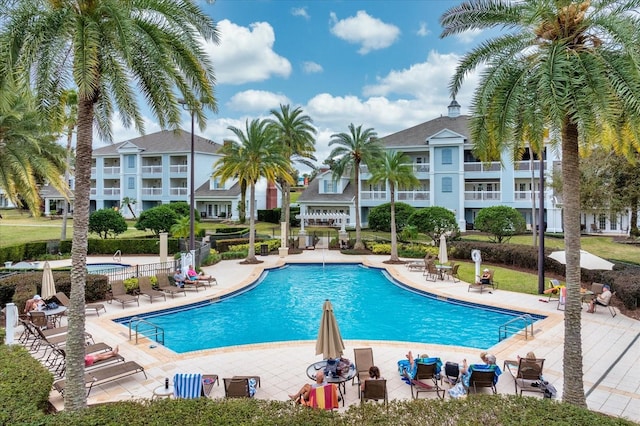 pool featuring a patio