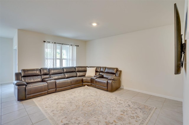 view of tiled living room