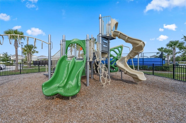 communal playground with fence