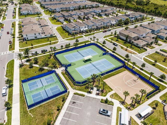 aerial view featuring a residential view