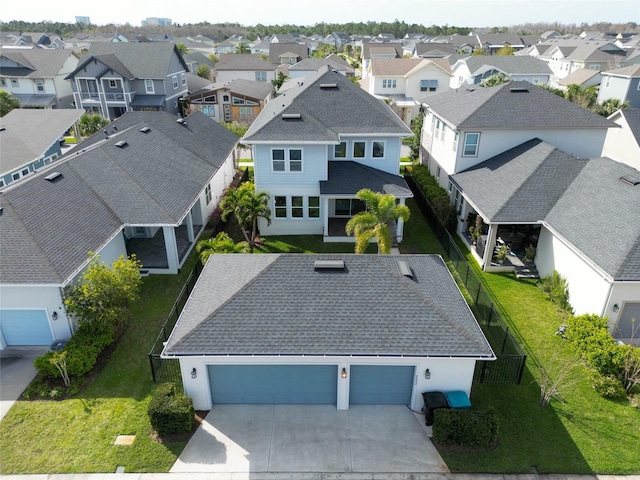 aerial view featuring a residential view