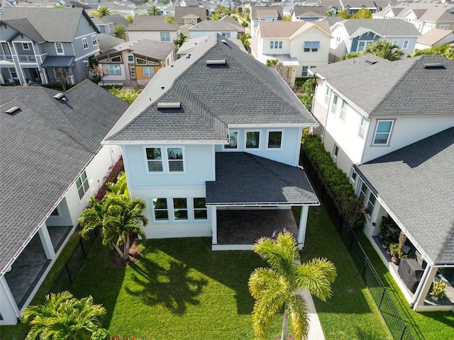 bird's eye view featuring a residential view