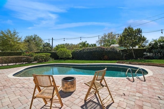 view of pool featuring a patio and a fenced in pool