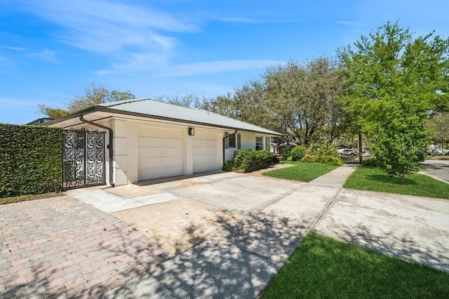 garage with driveway