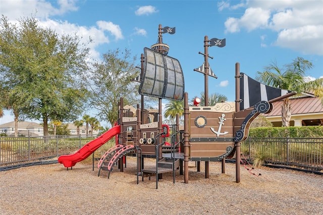 community play area featuring fence