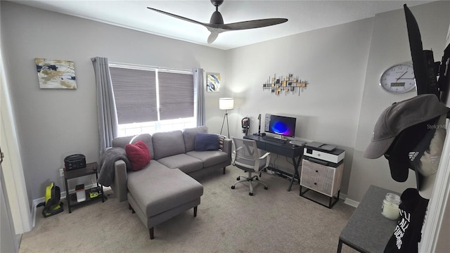 136 Mcleods Way, Winter Springs, FL 32708 - office with carpet floors, ceiling fan, and baseboards