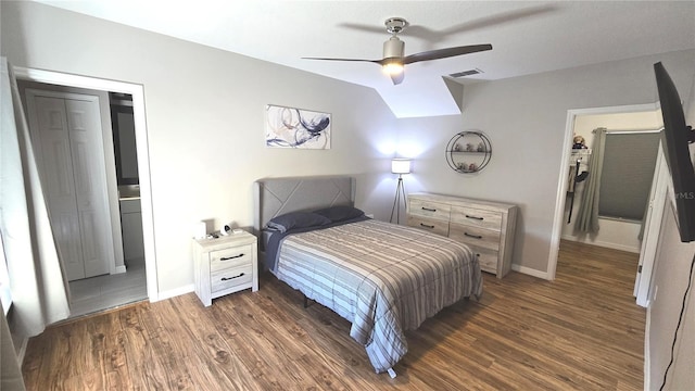 136 Mcleods Way, Winter Springs, FL 32708 - bedroom with dark wood-type flooring, baseboards, and ceiling fan