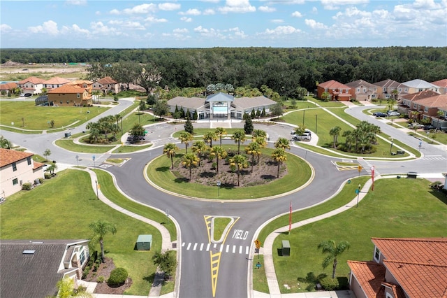 birds eye view of property with a residential view