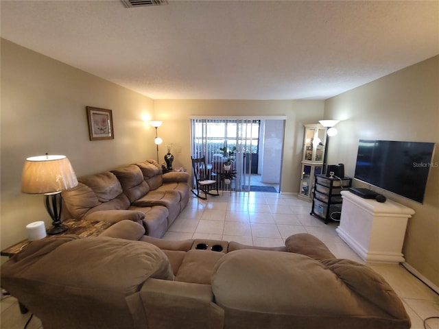 view of tiled living room