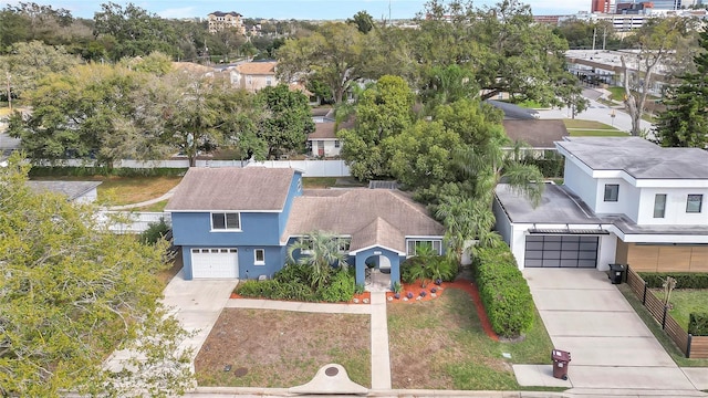 aerial view featuring a residential view