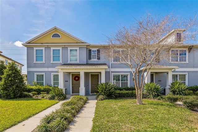 view of front of home with a front yard