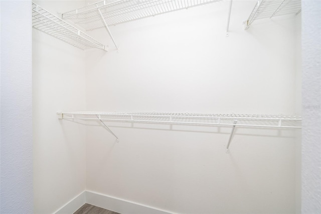 spacious closet with wood finished floors