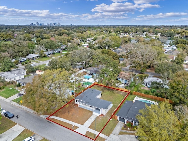 birds eye view of property featuring a residential view