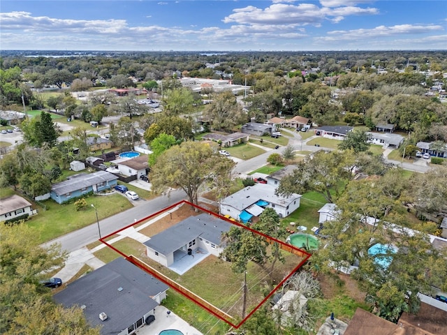 aerial view with a residential view