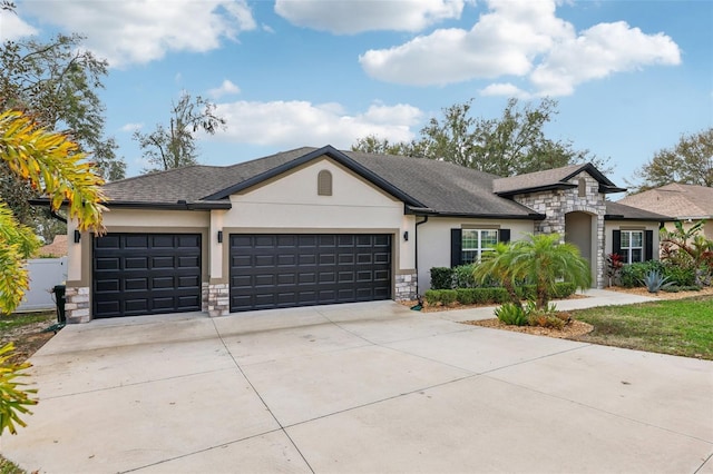 view of front of property featuring a garage