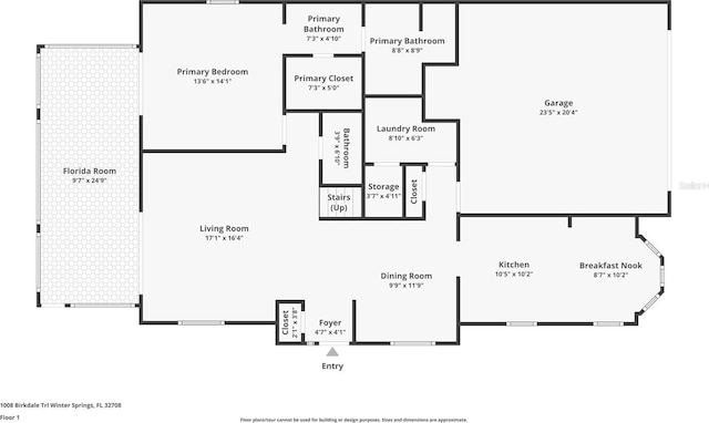 1008 Birkdale Trl, Winter Springs, FL 32708 - floor plan