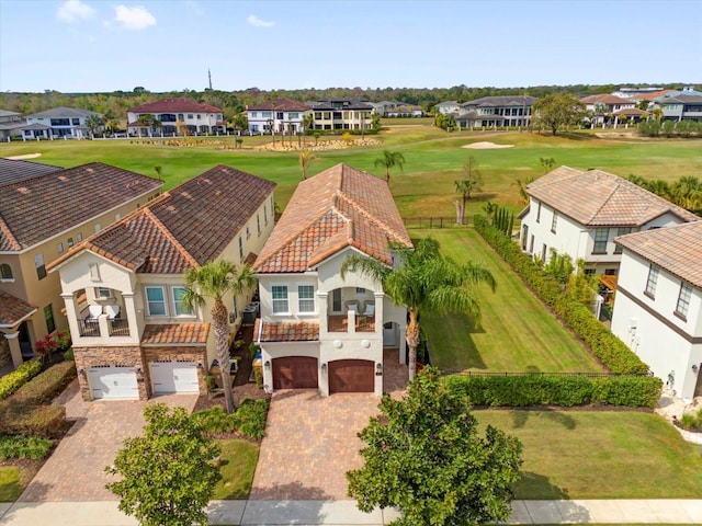 birds eye view of property with a residential view